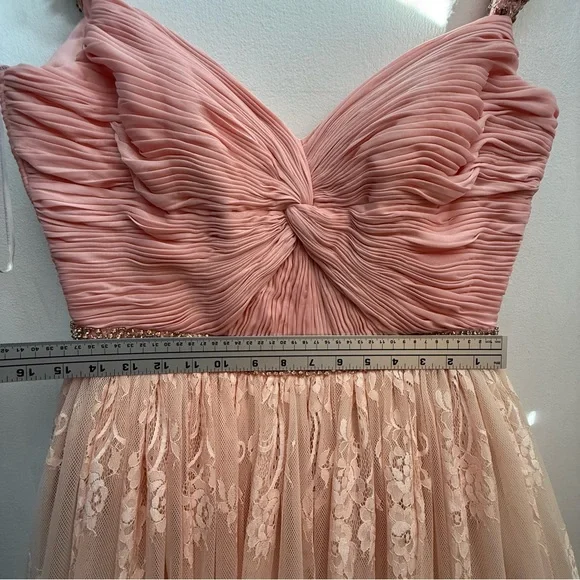 Sherri Hill Blush Pink /Orange Beaded Ballgown Size 10